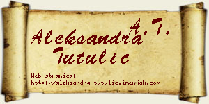 Aleksandra Tutulić vizit kartica